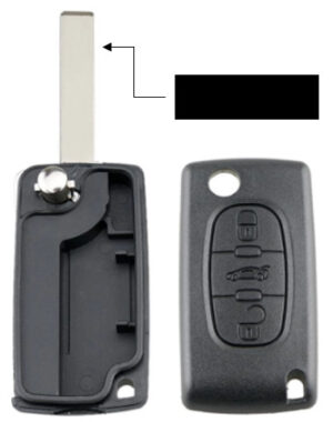 Coque de clé Peugeot Citroën PC573AC