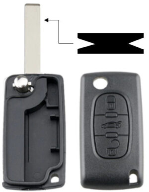 Coque de clé Peugeot Citroën PC573BC