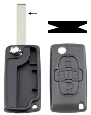 Coque de clé Peugeot Citroën PC574BC